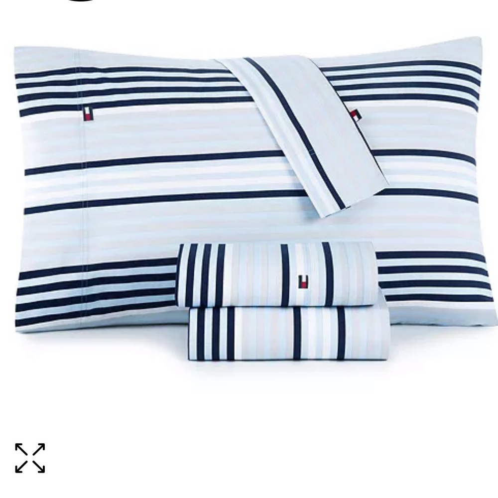 #23 TOMMY HILFIGER Ocean Stripe Queen Sheet Set